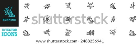 Running icon set. Run symbol set. Containing Runner Icon. Vector Illustration. Vector Graphic. EPS 10