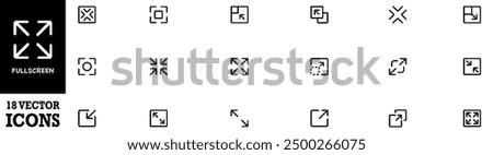 Fullscreen icon. Maximize icon symbol , Video Expand Reduce icons Button , Fullscreen Sign. Expand icon. scalable big size window sign. maximize or extend image icon. Vector Illustration. EPS 10