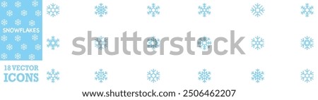 Snowflakes icon set. Snow sign. Snowflakes template. Snowflake winter. Snowflakes icons. Winter icon. Snowflake collection. Vector Illustration. Vector Graphic. EPS 10