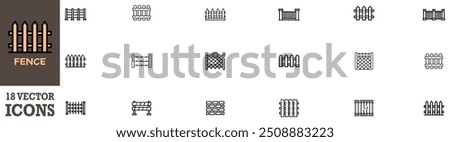 Fence icon set. Simple set of fence vector icons. Simple illustration. Vector Illustration. Vector Graphic. EPS 10