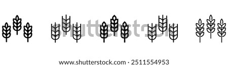 Outline wheat icon or wheat symbol. Barley spike or corn ear. Bakery, bread or agriculture logo concept. Line grain sign. Vector illustration. Vector Graphic. EPS 10