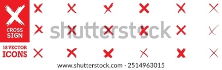 Variants of the wrong, incorrect, false, reject, ban, criss-cross, crossed out, × sign with the four best usable line thicknesses. Vector Illustration. Vector Graphic. EPS 10