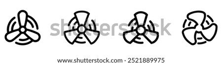 Fan icon set. Ventilator icon collection. Propeller vector icon set. Cooler icon. EPS 10