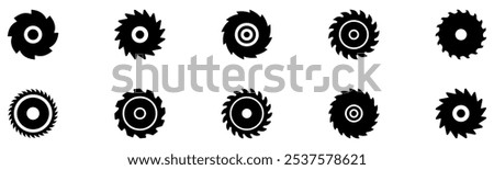 Circular saw icon. Rotary blades saw machine, cut teeth machine for carpentry, industrial machine for wood construction. Vector flat illustration. Vector Graphic. EPS 10