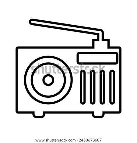 
Radio: Wireless marvel amplifying voices, music, news globally. Instant communication, cultural bridge, and timeless entertainment in a single wavelength. Radio icon vector template.