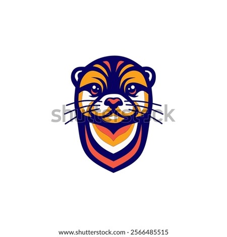 otter logo design with colorful style