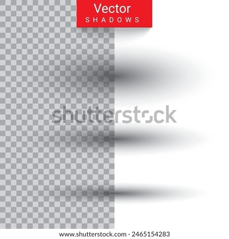 set of vector shadows on transparent background