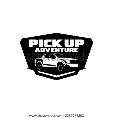 Off Road 4x4 Utility Vehicle Logo Icon. All-Terrain Pickup Truck Symbol. Auto Garage 4wd Showroom Dealership Badge. Vector Illustration