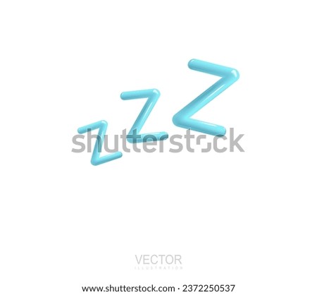 ZZZ sign emoji icon illustration. Vector symbol sleep. Realistic 3d design cartoon style. Illustration