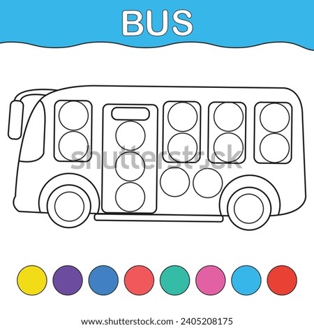 Dot markers activity and coloring page for kids