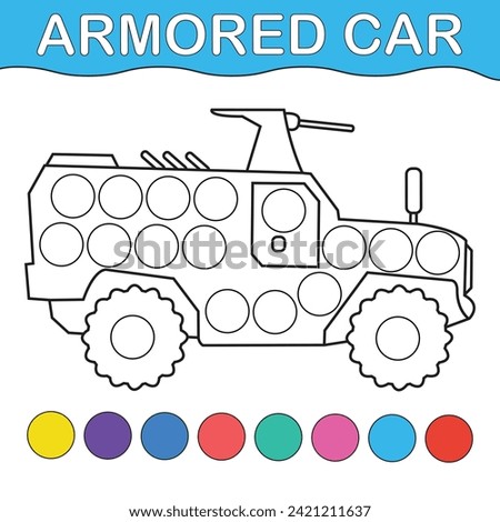 vehicles dot marker coloring page 