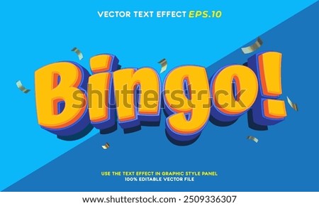 Bingo text effect editable 3d text style