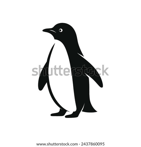 Vector Icon Illustration Minimalist Penguin Silhouette Logo