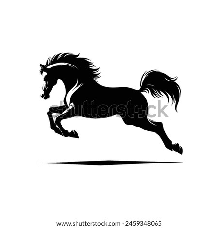 Equestrian Majesty Silhouette of Rearing Horse Logo Vector Illustration