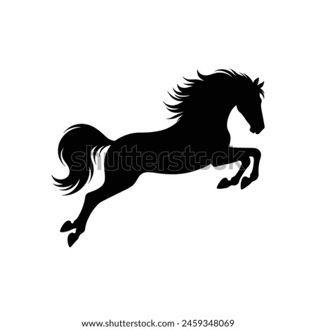 Dynamic Equine Symbol Vector Illustration of Silhouetted Rearing Horse Icon