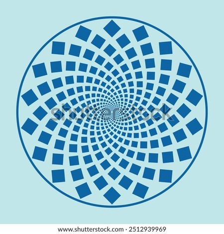 a sunburst chart displaying a circular pattern with symmetrical design in shades of blue.