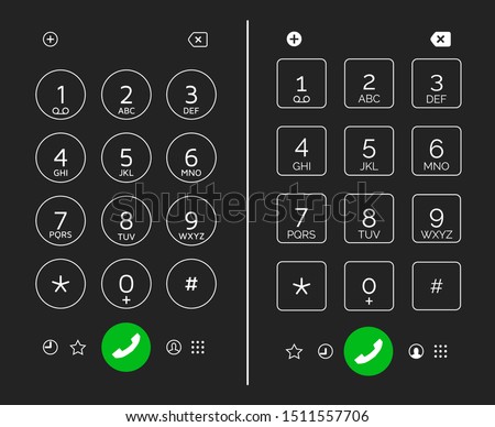 Cellphone keypad screen. Smartphone digital number pad design, mobile phone dial numbers touchscreen monitor display, vector illustration