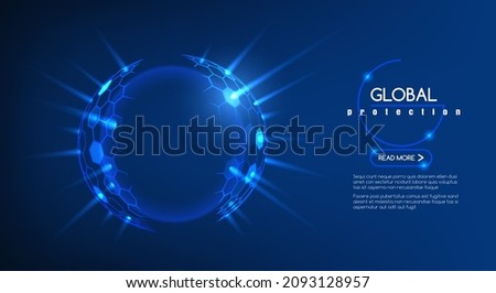 Infection protection barrier. Yourself shield equip, infections protect background, virus immune protective bubble force concept, pathogen defense circle space abstract graphics