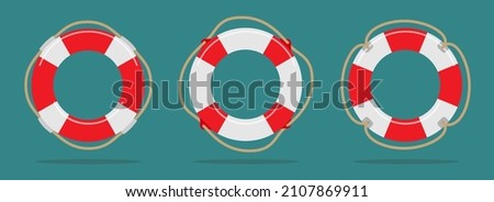 Flat lifebuoy. Lifebuy logo elements, lifeguard lifesaver web vector illustration, ring lifebuoys life safety survival swimming saver sos icons for lifesaving concepts