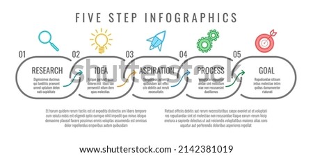 How-to five steps. 5 step diagrama graphics, circles business vector infographic, circle options chart information infographics