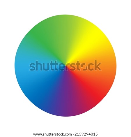 Rgb wheel. Chromaticity rainbow gradient isolated on background, circle colour chart, color spectrum icon, radial colourful system, circular coloring harmony vector selector