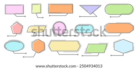 Callouts icon set. Colored chat communication text bars boxes collection isolated vector illustration