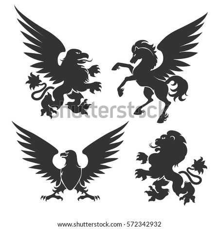 Heraldic Eagle, Lion, Armories Vector | Download Free Vector Art | Free ...