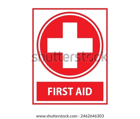 First aid vector illustration. Symbol, emergency, medical, medicine, treatment, hospital, ambulance, doctor, pharmacy, accident, resuscitation. Can use for infographic, banner, poster, web design.