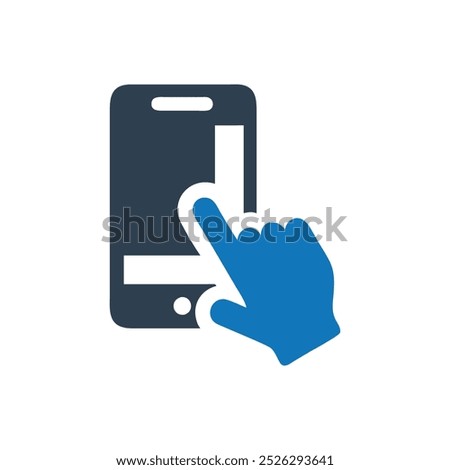 Hand Select Smartphone Vector Icon, Hand Holding Smartphone Icon, Hand taking a picture with a smartphone symbol