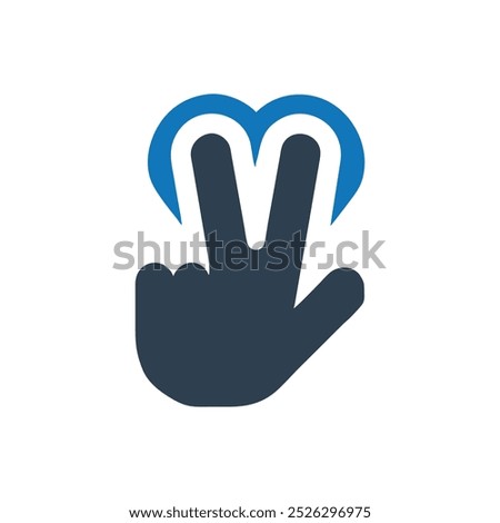 Hand 2 Finger Tap Vector Icon, Hand making a tapping gesture icon