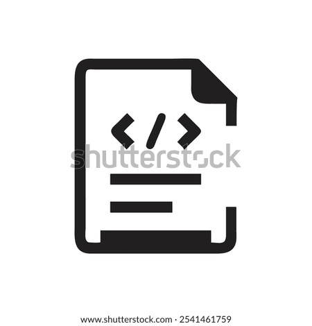 Document with Code Snippet Icon - on white background