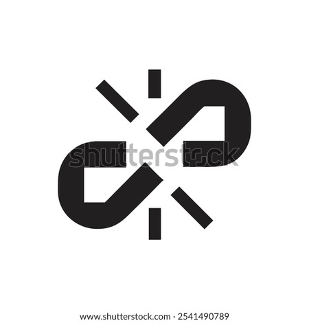 Unlink vector icon on white background