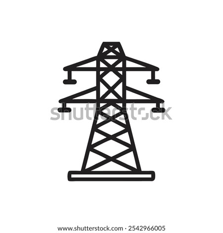 Overhead Power Line Icon on white background