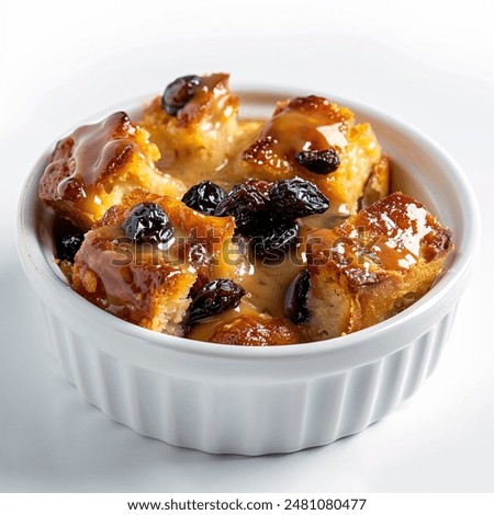 Image, Stock Photo Sweet bread pudding with orange zest butter