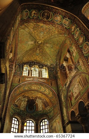 St. Vitale basilica church byzantine mosaic, Ravenna, Italy