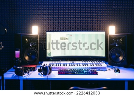 Similar – Image, Stock Photo Mixing console on table