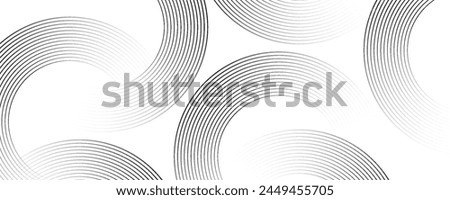 White geometric abstract background overlapping layers on bright space with line effect decoration. Circle style concept modern graphic design element for banner, flyer, card. Eps10