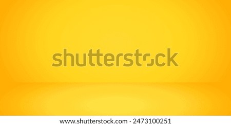 yellow background abstract with Gradient in empty room studio, Yellow empty room studio gradient used for background, yellow background studio with shine use for product shooting.