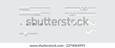 Round and oval buttons, white and gray, 3D navigation bar for website, editable vector illustration. Vector illustration