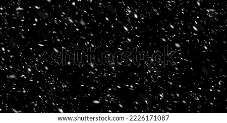 Winter snow and wind bad weather on black background. Vector