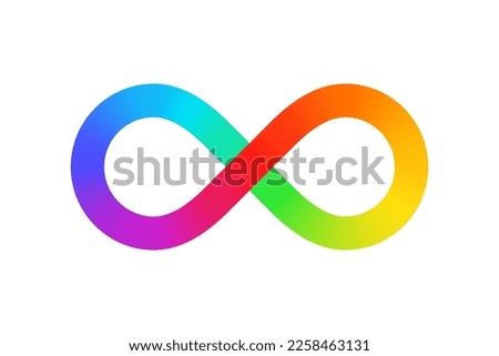 Rainbow gradient infinity symbol isolated on white background. Vector