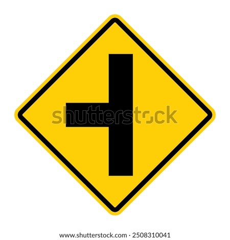 Side Road Intersection road sign. Vector