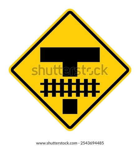 Highway Rail Transit Grade Crossing road sign. Vector