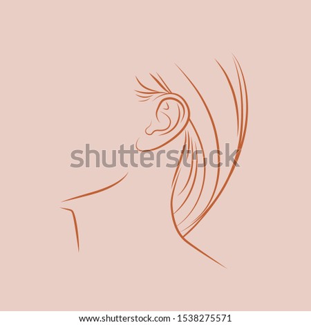 Beautiful woman ear style sketch. Vector illustration.