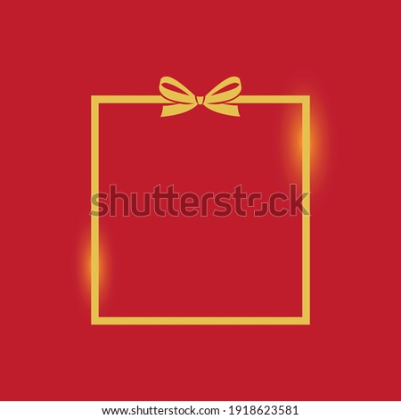 Outline gift box with bow. Vector illustration.