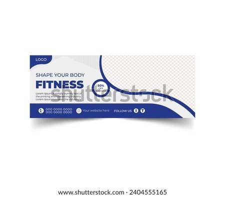 Fitness training center facebook cover and web banner template