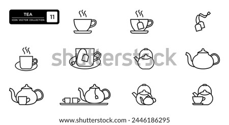 Tea icon collection, vector icon templates editable and resizable