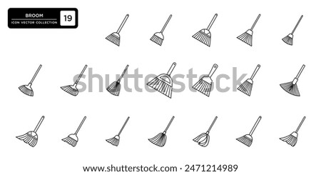 broom icon collection, vector icon templates can be edited and resized.