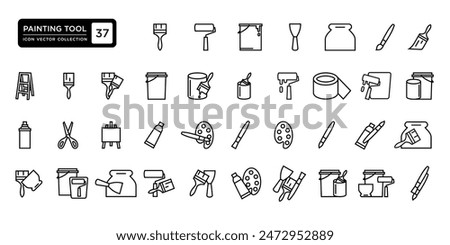 Painting tools icon collection, vector icon templates editable and resizable.