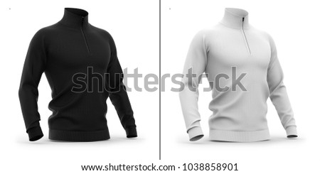 Download View Mens Raglan Quarter-Zip Pullover Mockup Front View ...